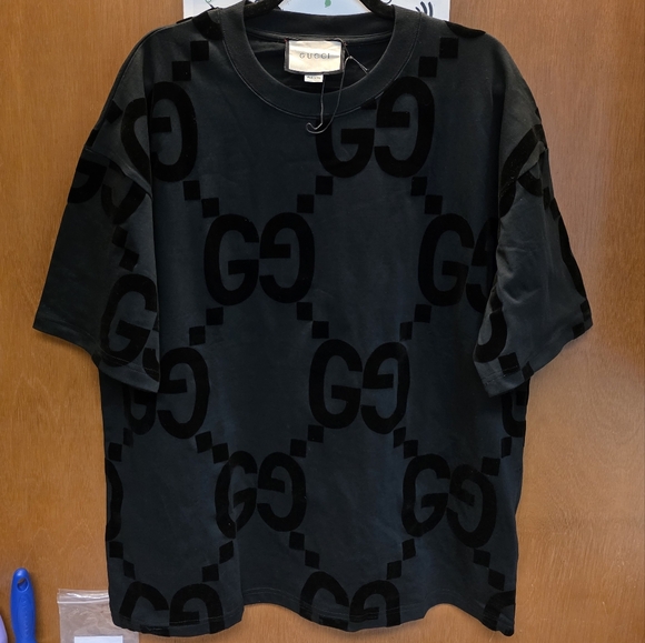 2024 Edition Gucci GG Flocked Print 100% Cotton T-shirt XL - Picture 11 of 16